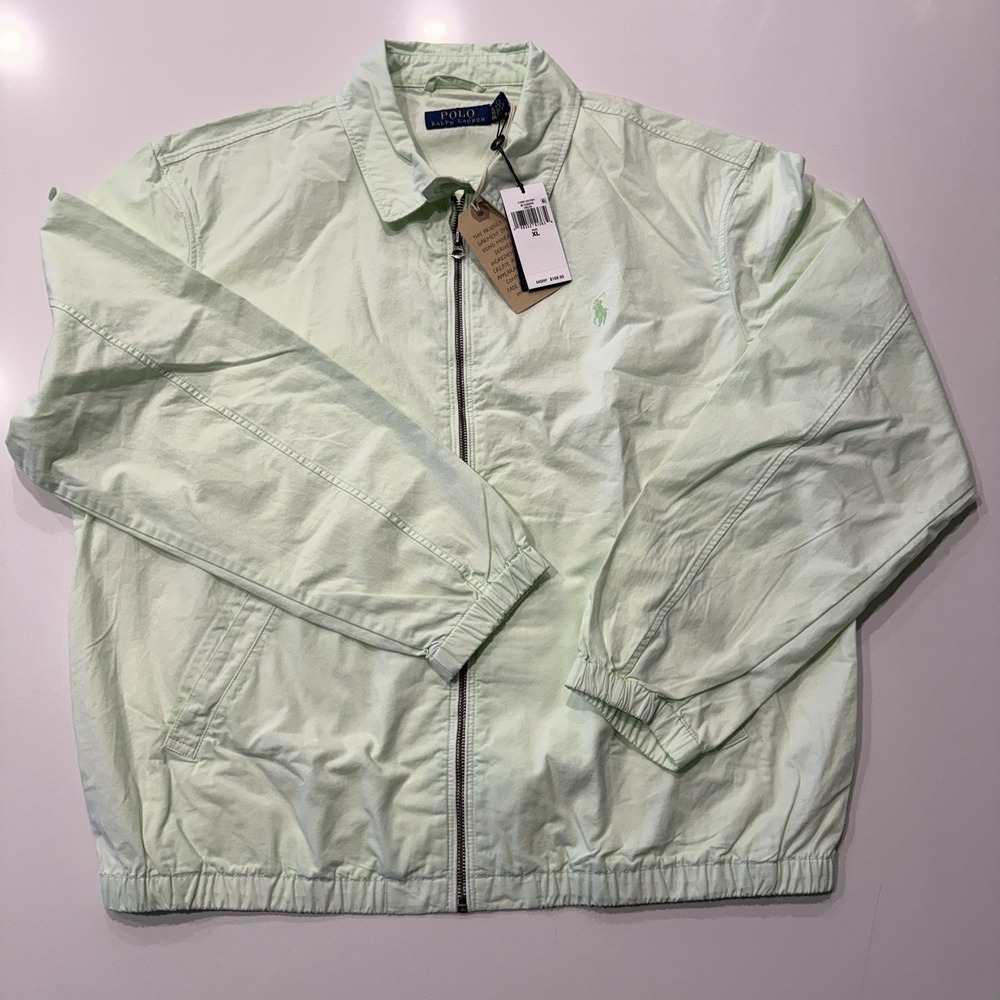 Polo Ralph Lauren The Bayport Poplin Jacket XL Leaf Mineral-Dyed Cotton Full Zip